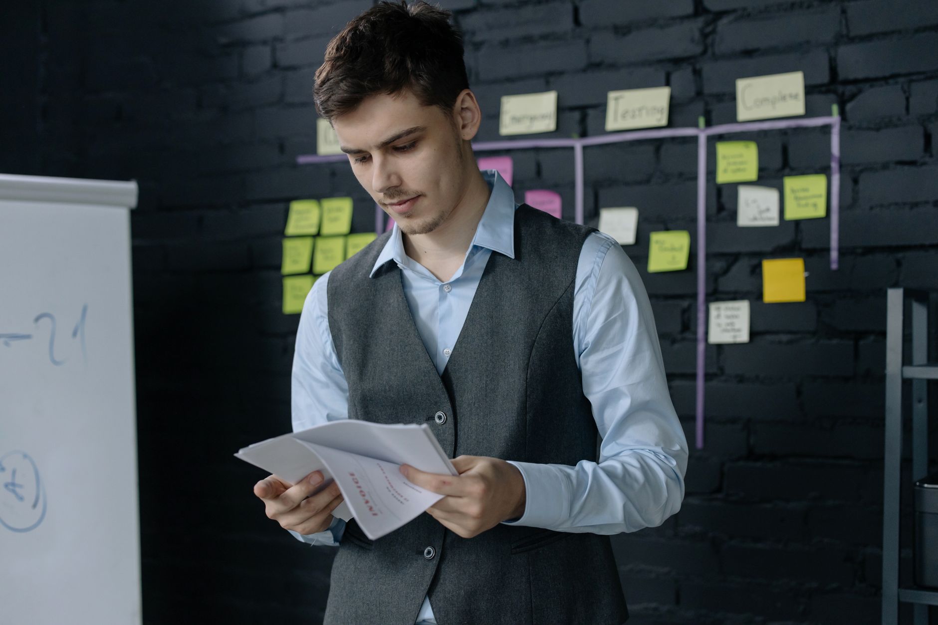 Executive holding strategic media analytics report